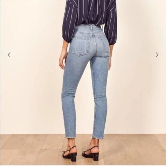 Reformation Melissa High Rise Skinny Distressed Jeans in Savu Wash Size 28 - Picture 3 of 9